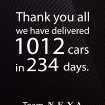 1012 cars in 234 days !!!
