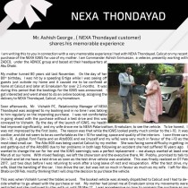Trusted Companion | NEXA Thondayad | Customer shares Memorable Experience